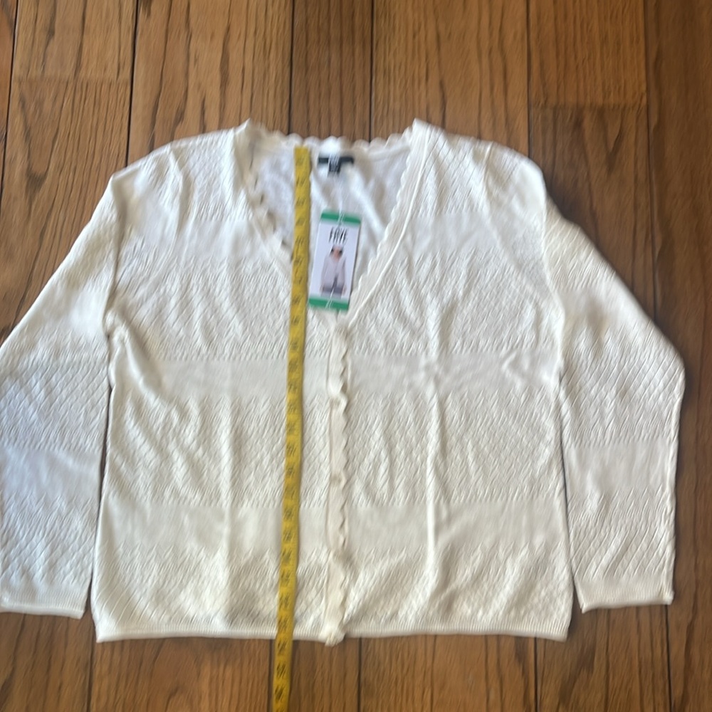 Frye Women's Pointelle Cardigan size XL - Picture 8 of 10
